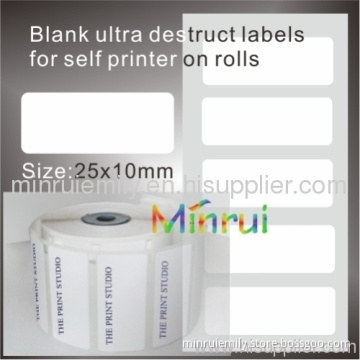 Blank Destructible Vinyl Labels For Printer 